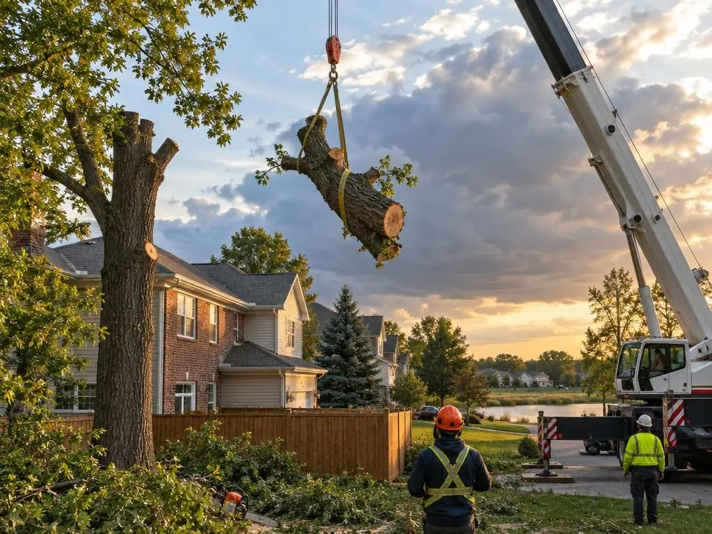 Crane-Assisted Tree Removal in Naperville, IL